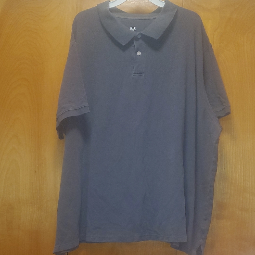 B+T Essentials By DXL Big & Tall Men's Polo Shirt Size 5XL Gray Color